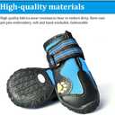 CovertSafe& Dog Boots for Dogs Non-Slip, Waterproof Dog Booties for Outdoor, Dog Shoes for Medium to Large Dogs 4Pcs with Rugged Sole Black-Blue Size 1