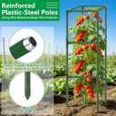 6 Pack Square Tomato Cages, 49.2" Large Upgraded Heavy Duty Steel Tomato Trellis Stakes, Garden Plant Support Cages Kit for Raised Garden Bed, Cucumber Trellis Vegetables and Climbing Plants