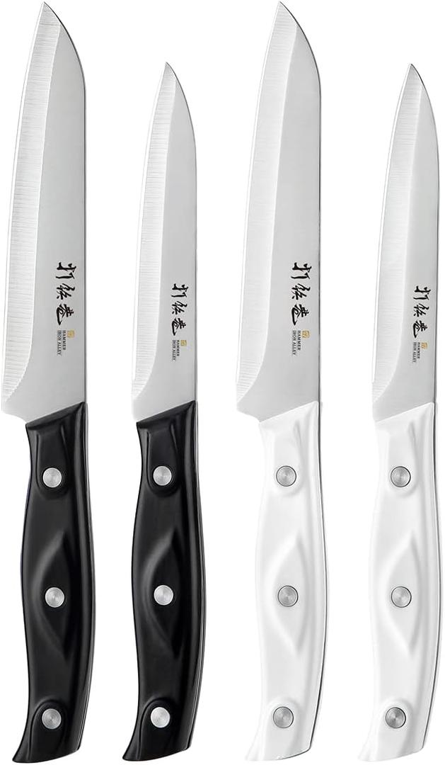 4PCS Paring Knife - 4/4.5 inch Fruit and Vegetable Paring Knives - Ultra Sharp Kitchen Knife - Peeling Knives - German Stainless Steel-ABS Handle