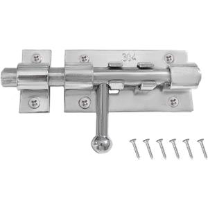 4 Inch Slide Barrel Bolt Latch Door Slide Lock, Solid 304 Stainless Steel Bolt Lock, Thickened Heavy Duty Gate Latches for Wooden Fence Metal Gate Yard Shed Warehouse Cabinet Window (1 Pack)