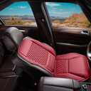 AuraSettle Premium Perforated Napa Leather Car Seat Covers Semi Universal Fit with Lumbar Support, Storage Bag for SUV Sedan Truck (Burgundy, Front Row Single seat)