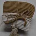 KAKAMAY Woven Baskets for Storage(16"x8"),Blanket Basket for Organizing Living Room,Cotton Rope Basket Woven Baby Laundry Hamper,Collapsible Laundry Room Organization,Clothes,Toy Chest(Brown)