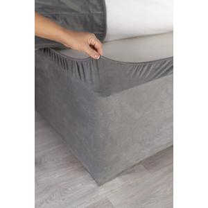 Belledorm Box Spring Cover - Transform Your Bed with This Fully Elasticated Faux Suede & Stretch Wrap-Around 4 Sides Bed Skirt (Charcoal, King/Cal King/Olympic Queen)