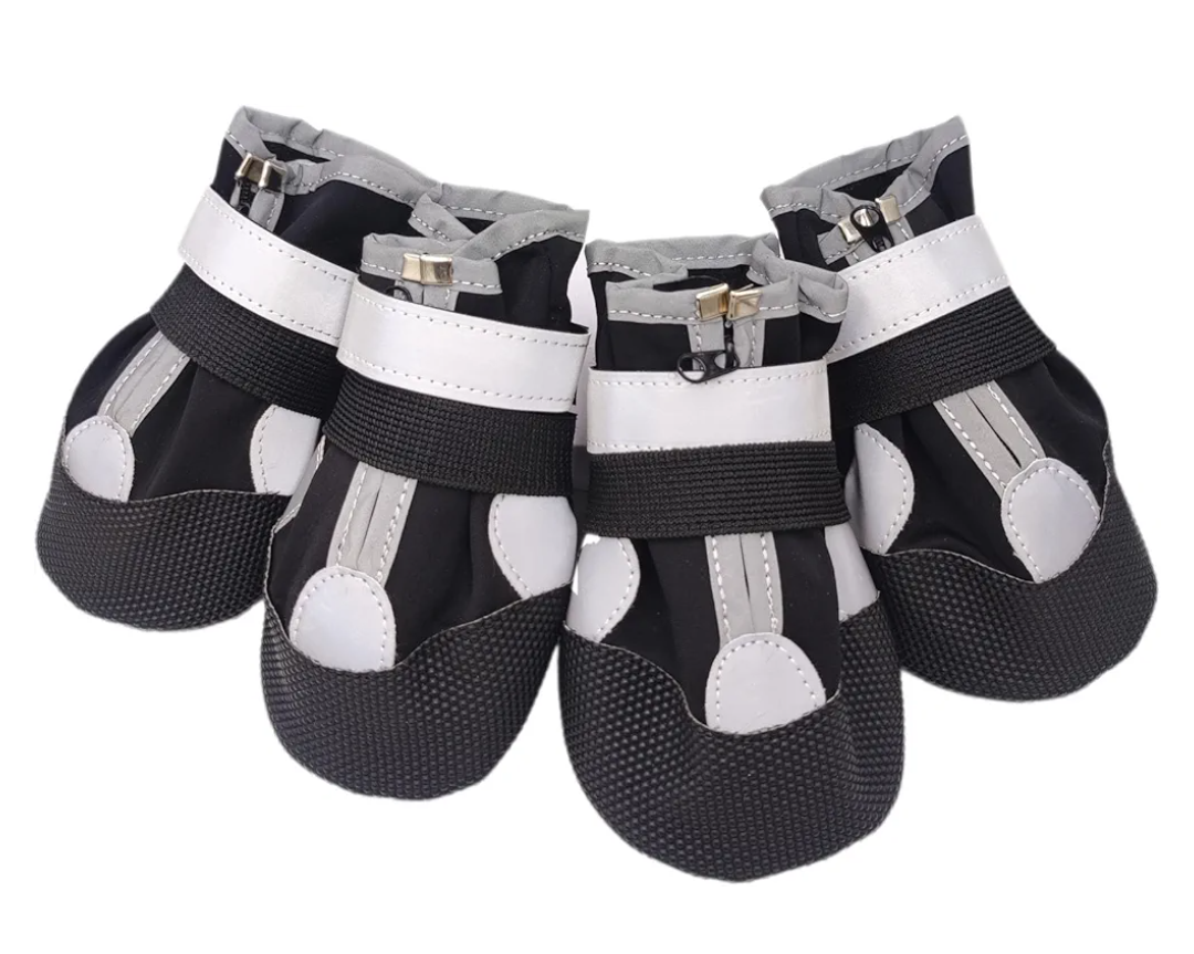 SlowTon Dog Shoes for Large Small Medium Dogs - Breathable Dog Boots for Summer Hot Pavement, Paw Protector for Outdoor Walking Winter Snow, Anti-Slip Rubber Dog Booties for Hardwood Floor (Grey, 7)