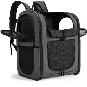 Apollo Walker Pet Carrier Backpack for Large/Small Cats and Dogs, Puppies, Safety Features and Cushion Back Support | for Travel, Hiking, Outdoor Use (Gray)