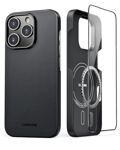 Thinborne Compatible with iPhone 16 Pro Case, [600D Aramid Fiber] [Mag Magnetic] [Extremely Thin] [Minimalist Style] [Carbon Fiber Textures]