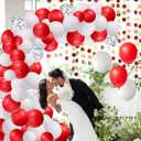 Red, White, Silver Balloons Kit, 122Pcs Red White Silver Balloon Arch Balloon Garland Kit for Birthday Wedding Engagements Graduation Anniversary Party Decoration
