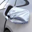 Wuyaoyao EV Charger Plug Port Cover, Waterproof Outdoor Electric Car Charger Plug Cover Rain Sun UV Snow All Weather Protection, Magnetic Adhesion Charger Cover for Electric Vehicles (Silver)