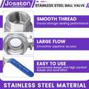 3/4'' Female NPT Ball Valve 304 Stainless Steel Full Port Threaded,Heavy Duty Shut Off Valve for Compressed Air,Water,Oil,Gas with Blue Handle,7PCS