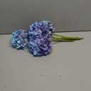 ZYTUYO 4PCS 19.6Inch Violet Blue Faux Hydrangea Artificial Flowers Silk Latex Realistic Full Large Hydrangeas Spring Long Stem Leaves Bouquet Plants for Tall Vase Table Garden Arrangements