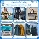 Cruise Ship Essentials 2026 Must Haves Kit- Packing List Lanyard with ID Holders,Luggage Tag Set, Waterproof Phone Holder, Magnetic Hooks, Travel Clothesline, Towel Bands, Mesh Bag Gifts