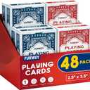 FURWEY Playing Cards 48 Pack,Standard Index,Red and Blue Backs,Large Digital Printing is Easy to Read,BlackjackEuchre, Canasta Card Game, Poker CardsRed/Blue
