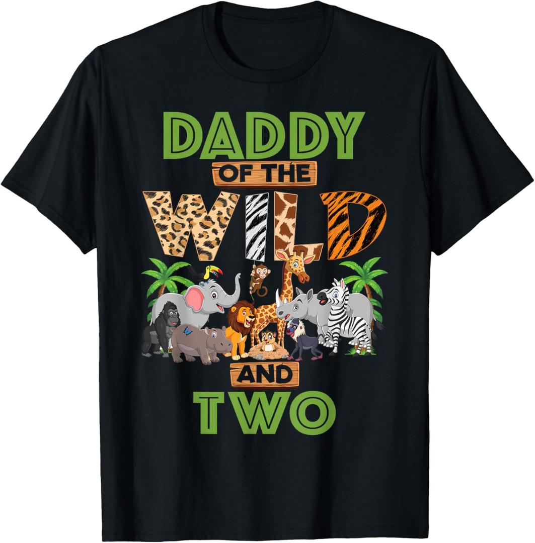 2nd Birthday Zoo Safari Jungle Daddy Of The Wild and Two T-Shirt 2XL