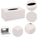 Sumnacon Tissue Box Cover Rectangle Linen Tissue Box,Stylish Tissue Box Holder with Magnetic Bottom,Decorative Tissue Cover for Bathroom Toilet Bedroom Living Room Table Desk Office, Beige
