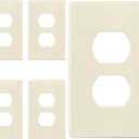 ENERLITES Screwless Duplex Wall Plate, Child Safe Receptacle Outlet Cover, Standard Size, 1-Gang 4.68" x 2.93", Unbreakable Polycarbonate Thermoplastic, UL Listed, SI8821-LA-5PCS, Light Almond, 5 Pack