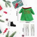 2 x Christmas Elf Doll Accessories Clothes Kit, Two Peas Couture Outfit for for Boy or Girl Elf Include T-Shirt, Two Pants and Shoes, Doll is not Included