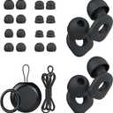 2 Pairs of Ear Plugs for Sleeping,Reusable Hearing Protection Earplugs with 8 Pairs Ear Tips & One Connector Cord,Soft Ear Plugs for Noise Reduction,Concert,Musician & Work - 25dB-30dB