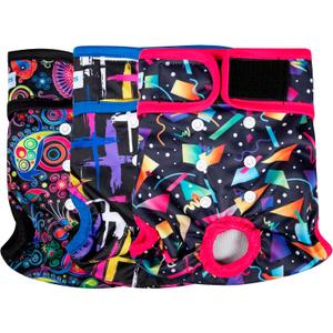 Leekalos Reusable Washable Dog Diapers Female (3 Pack) - Highly Absorbent Doggie Diapers - Size Adjustable Puppy Diapers for Dog Period Panties (X-Large) (X-Large (17.5"-27" Waist), Multi-Colored)