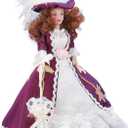 Miniature Woman Ceramic Doll, Victorian Miniature Porcelain People Exquisite for Doll House