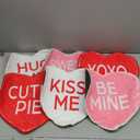 6 Pcs Valentine's Day Heart Rug Valentines Day Bathroom Decor Non Slip Heart Shaped Bath Rugs Red Pink White Mat Doormat for Bathroom Kitchen Living Room Home