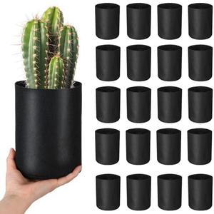 Yiyiring 20 Pcs 1/2 Gallon Aeration Fabric Pot Plant Grow Bag Small Grow Bags for Seed Starting Soil Transplant Home Garden Supply