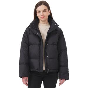 Womens Oversized Down Puffer Jacket, Winter Coat Stand Collar (M)