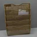 EasyPAG Wall File Organizer 5 Tier Hanging Paper Folder Holder, Zero Assembly Metal Mesh Wall Mounted Mail Organizer for Office Home Classroom Narrow Spaces, Gold
