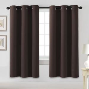 H.VERSAILTEX Blackout Curtains for Bedroom Thermal Insulated Room Darkening Living Room Curtains 72 Inch Long Grommet Privacy Protection Window Curtain Panels/Drapes, 2 Panels, Chocolate Brown