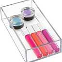 iDesign Clarity Plastic Drawer Organizer for Vanity, Countertop, Bathroom, Kitchen and Cabinet Storage, 8" x 4" x 2", Clear
