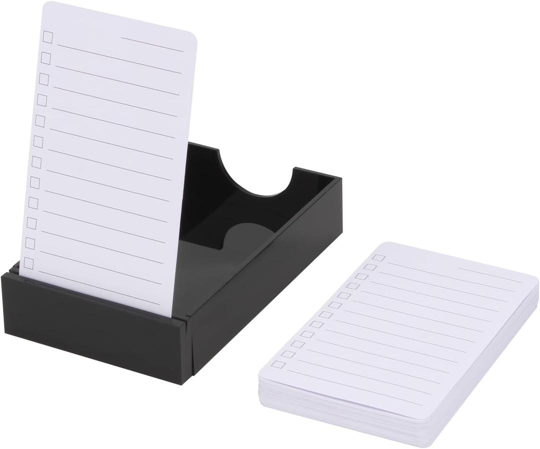 Daily To Do List Planner with Checklist Cards, Acrylic Daily ToDo Cards Stand, Enhanced Productivity Planners Notebook for Tasks Goal Setting Work Office Accessories