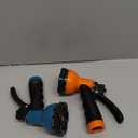 Garden Hose Nozzle Sprayer: 2 Pack 10 Watering Patterns Spray Nozzles Heavy Duty Hose Head Hose Attachment (Blue orange)