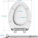 Elongated Toilet Seat Cover, PP Quick Release Flat Lid Toilet Seat, White Soft Close Design for Easy Cleaning &Comfortable Use