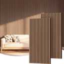 TONOR Wood Slatwall Panels, 2 Pack 47.2" x 23.6"/ 120 x60cm(15.5ft) Acoustic Wall Panels, Wood Slat Acoustic Panels for Noise Cancelling and Decoration, Living Room, Bedroom, Office, Walnut
