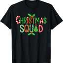Christmas Squad Shirt Family Adult Kids Christmas Pajamas T-Shirt, Black, L