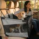 Dog Car Seat Cover with Hard Bottom Back Seat Extender for Dogs Up to 35 lbs, Waterproof Non-Slip Hammock, Rigid Reinforced Base with Triple Security System, Storage Pockets, fits Cars SUVs Trucks