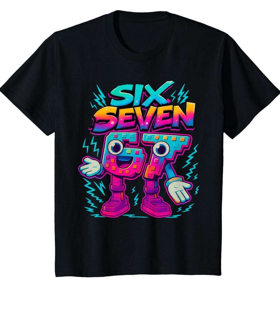 Funny Meme 67 Six Seven 6 7 Italian Brainrot Youth Boys Kids T-Shirt Size 4T