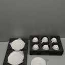 Espresso Cup and Saucer Set of 6, 6 oz Ceramic Cappuccino Barista Cup with Saucer, Stackable Coffee Mugs for Demitasse, Au Lait, Latte, Cafe Mocha, Tea, Birthday Day Thanksgiving Christmas Gift, White (Waves)