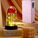 Gifts for Mom, Mothers Day Romantic Gift - Light Up Preserved Roses Enchanted Red Forever Silk Flowers for Mom Women Wife Girl Friend, Valentines, Birthday, Christmas, Thanksgiving, Wedding