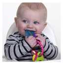 Nuby Ice Gel Teether Keys - Silicone Soothing Baby Teether Toys for Infants - Gentle for Sore Gums Colorful and Fun Toys - Safe and Durable Infant Baby Teething Toy - Pink (1 Count (Pack of 1))