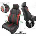 Custom Seat Covers for Tacoma 4th Gen 2024 2025 2026 Double Cab SR5/TRD Sport/TRD Off-Road/SR Full Set with Console Covers, Waterproof Leather Back and Front Seat Protectors Black Red