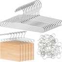 Foxtell 12 Pack Cabinet Door Painting Hanger Paint Drying Rack with 50 Pcs Metal Screw-in Cup Hooks for Cabinet Doors