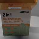 2PCS Olive Oil Dispenser and Oil Sprayer  16oz/470ml Glass Light-Proof Oil Pourer for Kitchen, Air Fryer, Cooking, Salad, and BBQ (Black&Black)