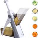 SupMaKin Safe Mandoline Slicer for Kitchen, Vegetable Food Potato Chip Slicer Maual Adjustable Thickness, Chopping Artifact Fast Veggie Salad Chopper Light Gray