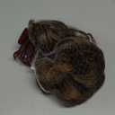 SARLA 2PCS Brown Messy Bun Hair Pieces for Women Detachable Claw Clip Wavy Curly Synthetic Hairpieces for Updos with Tendrils Fake Scrunchies Ponytail Extension Coffee Brown