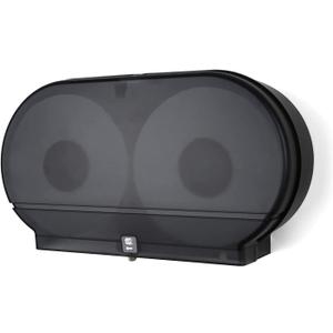 Palmer Fixture RD0027-02F Twin Jumbo Tissue Dispenser with Core Adaptor, Black Translucent