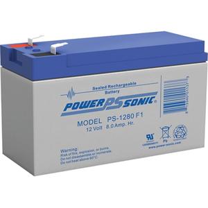 Power-Sonic Rechargeable Sealed Lead Acid Battery PS-1280 12V 8.0 AH @ 20-hr. 12V 7.2 AH @ 10-hr.