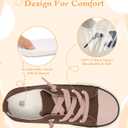 Toddler Little Kid Cushioned Canvas Shoes Slip On Sneakers Soft and Durable (Brown)
