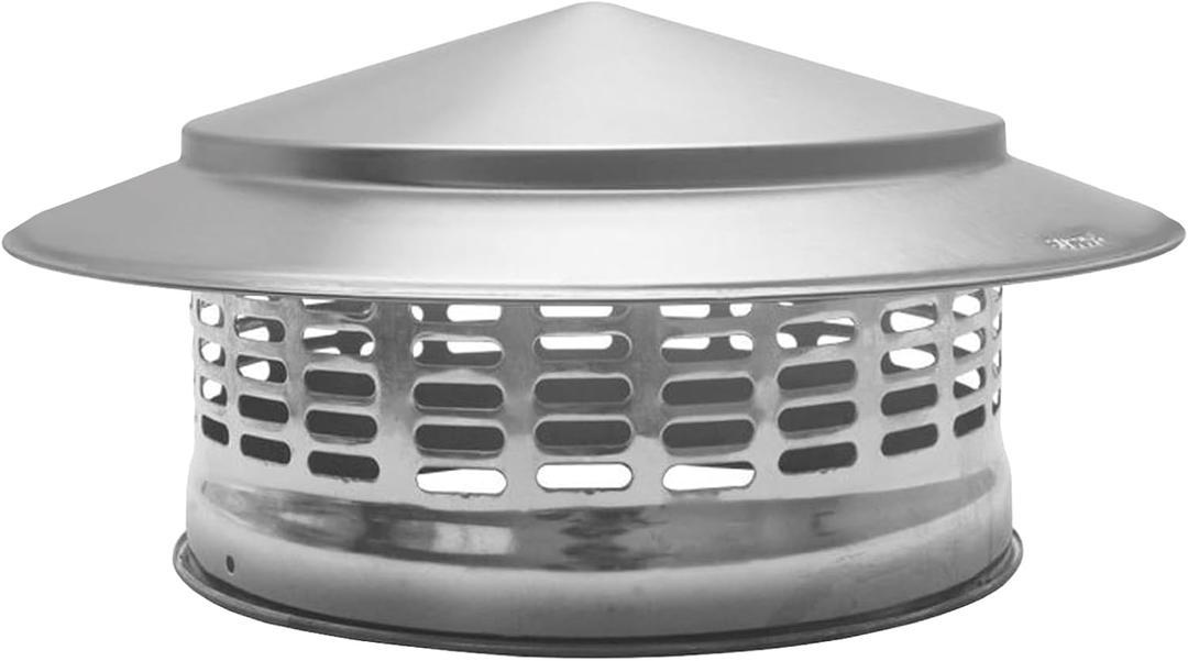 8" Round Chimney Caps, Tapered Top Chimney Cap with Screen, All Weather Chimney Caps Roof Top Round Roof Vent, Perfectly Insulated Roof Vent Caps Vent Caps