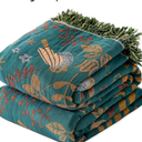 Boho Throw Blanket for Bed 100% Cotton Soft Quilt Lightweight Blanket Bird Floral Embroidery Farmhouse Room Decor Twin Bed Blankets,60"×80" All Season Breathable Throw for Sofa&Couch Chair