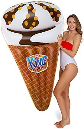 MVMT Popsicle Inflatable Pool Float - Creamsicle, Rainbow, Cyclone, Firecracker, and More - Durable, Large Floats - Perfect for Pool, Beach, Party (King Cone)